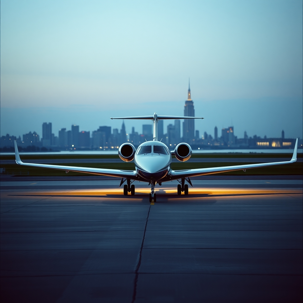 Private jet on the apron, New York to Miami