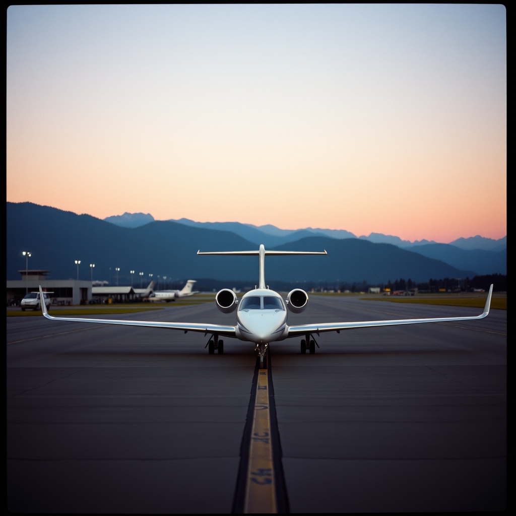 Private jet on the apron, Geneva to Zurich