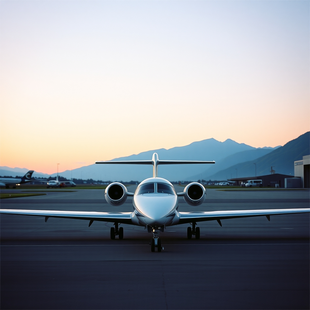 Private jet on the apron, Geneva to Zurich