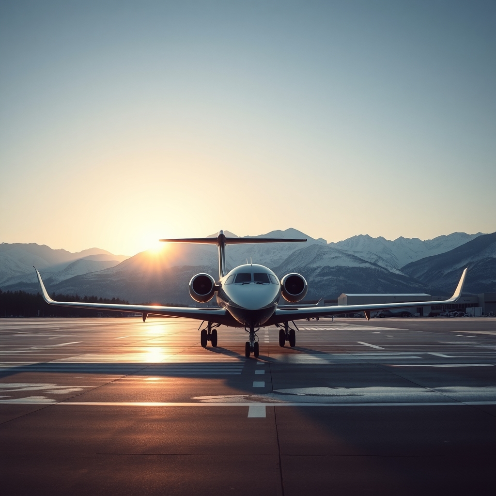 Private jet on the apron, London to Geneva