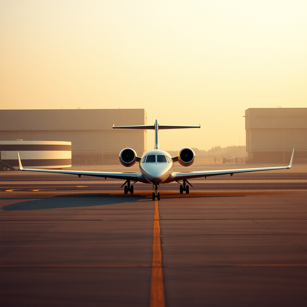 Private jet on the apron, London to Milan
