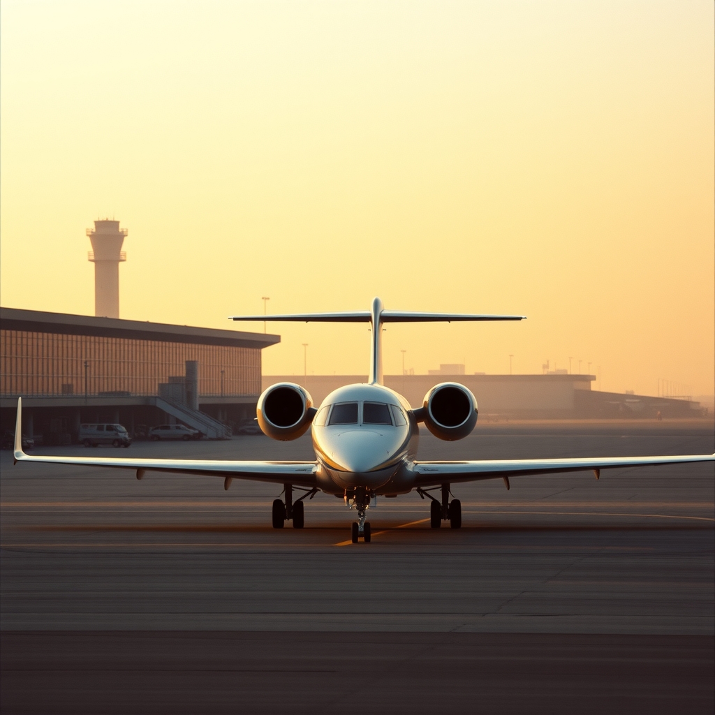 Private jet on the apron, London to Milan