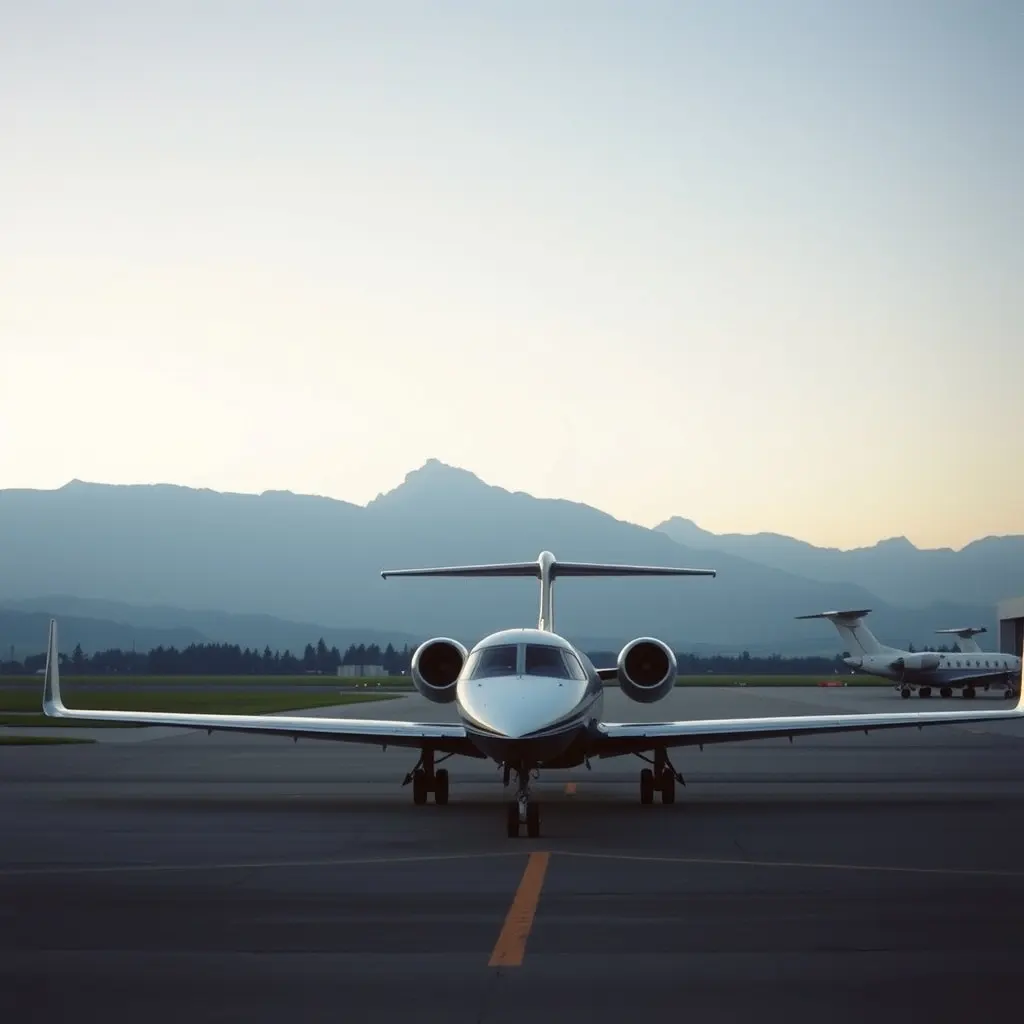 Private jet on the apron, Geneva to Zurich