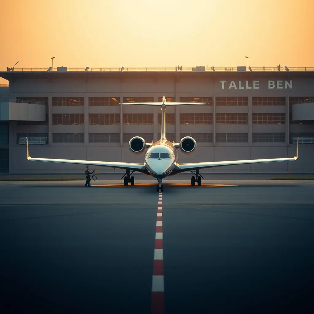 Private jet on the apron, London to Milan